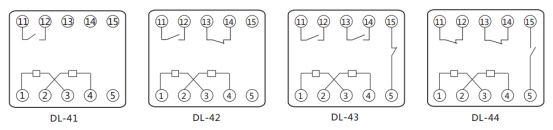 DL-42繼電器內(nèi)部端子外引接線圖