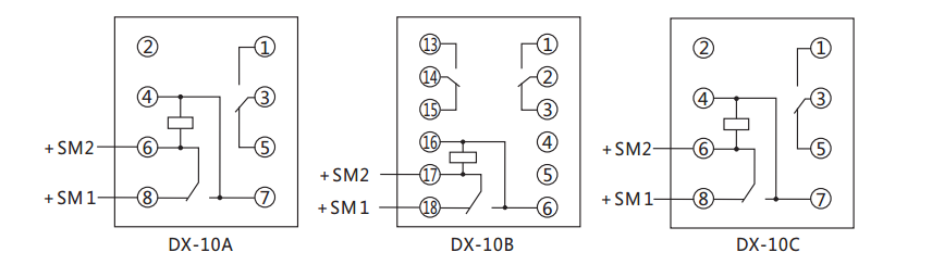 DX-10A閃光繼電器內部接線及外引接線圖