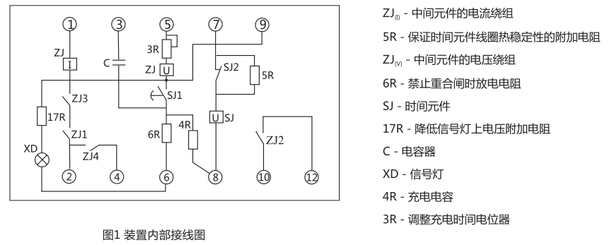 DCH-1裝置內(nèi)部接線圖