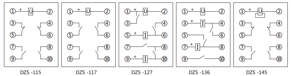 DZS-117延時中間繼電器內(nèi)部接線圖及外引接線圖